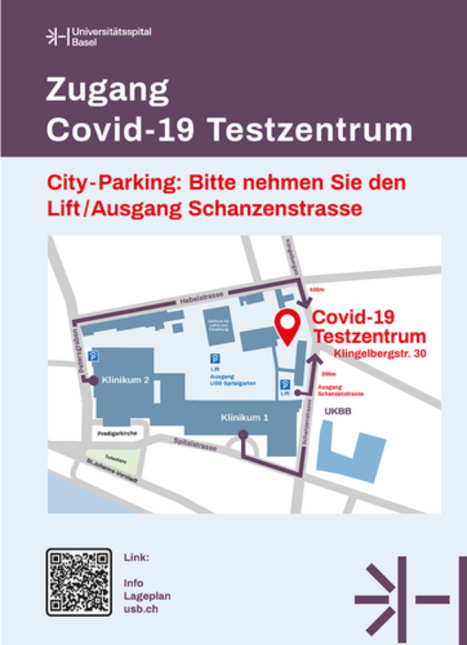 Map of the USB COVID Test Center