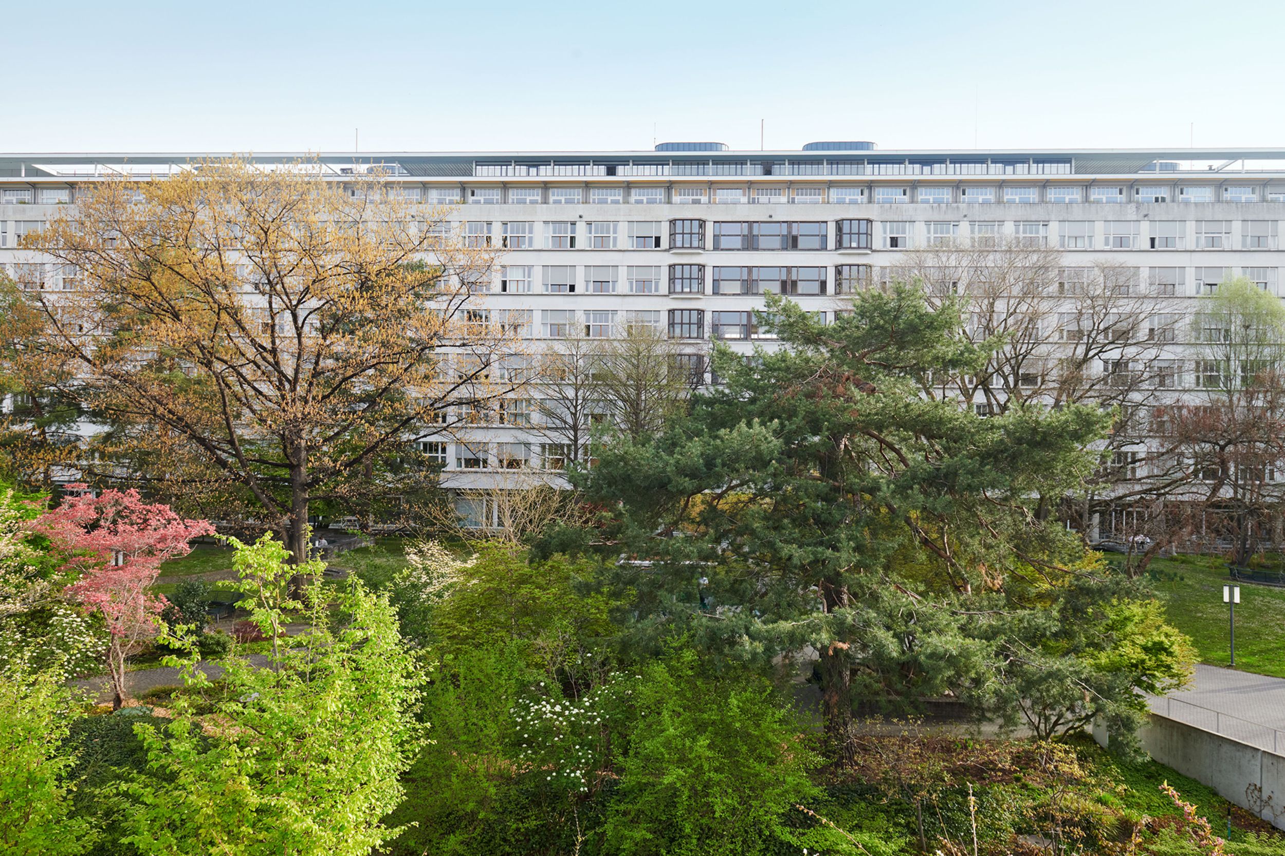 Klinikum 1 des Unispitals Basel, gesehen vom Innenhof