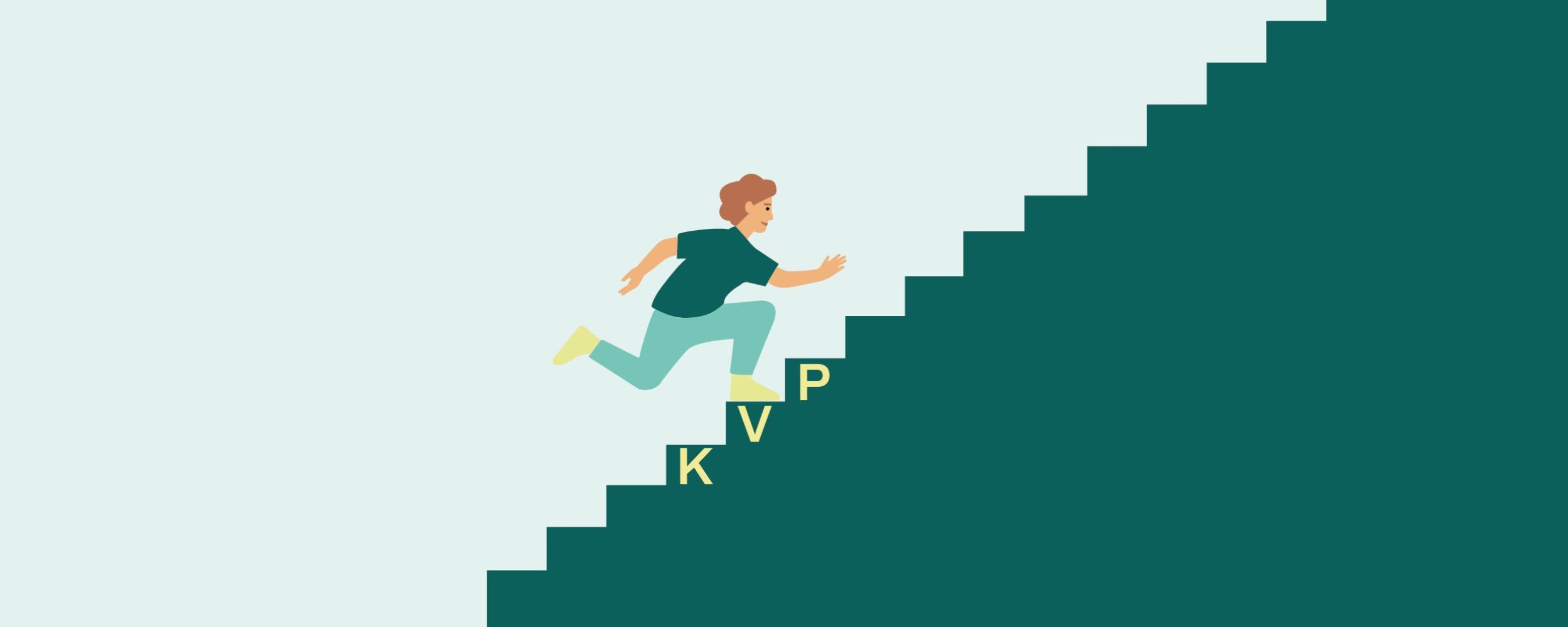 Animation Person rennt Treppe hoch