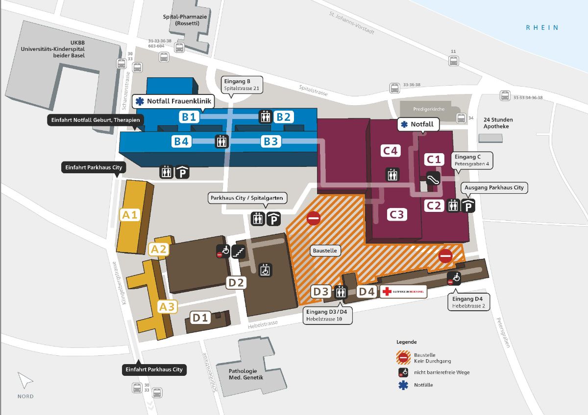 Basel University Hospital site plan