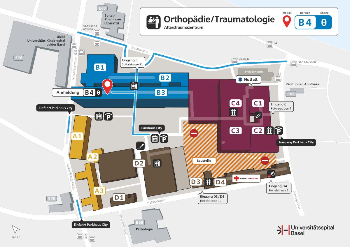 Site plan of the geriatric trauma center at the USB