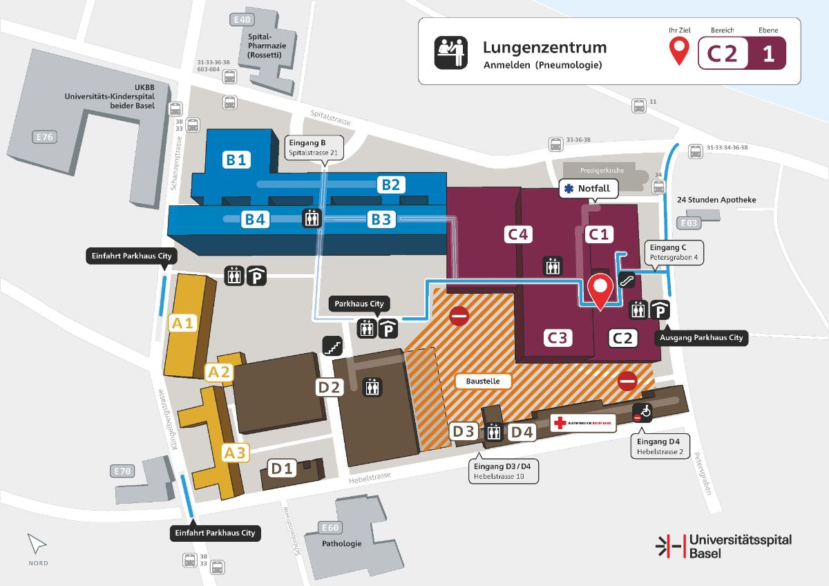 Site plan of the Lung Center at the USB