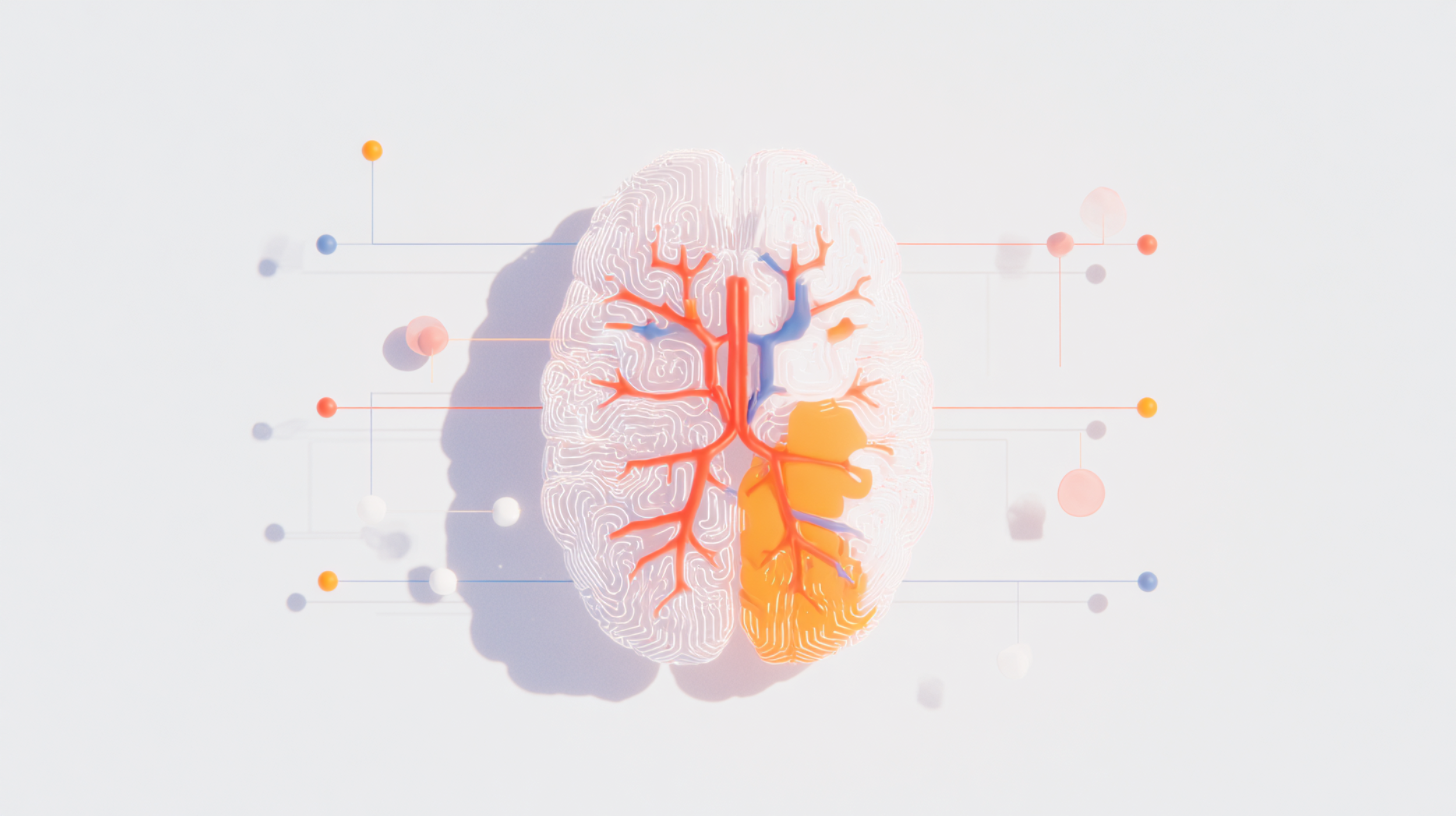 Abstrakte, künstlerische Darstellung von einem menschlichen Gehirn