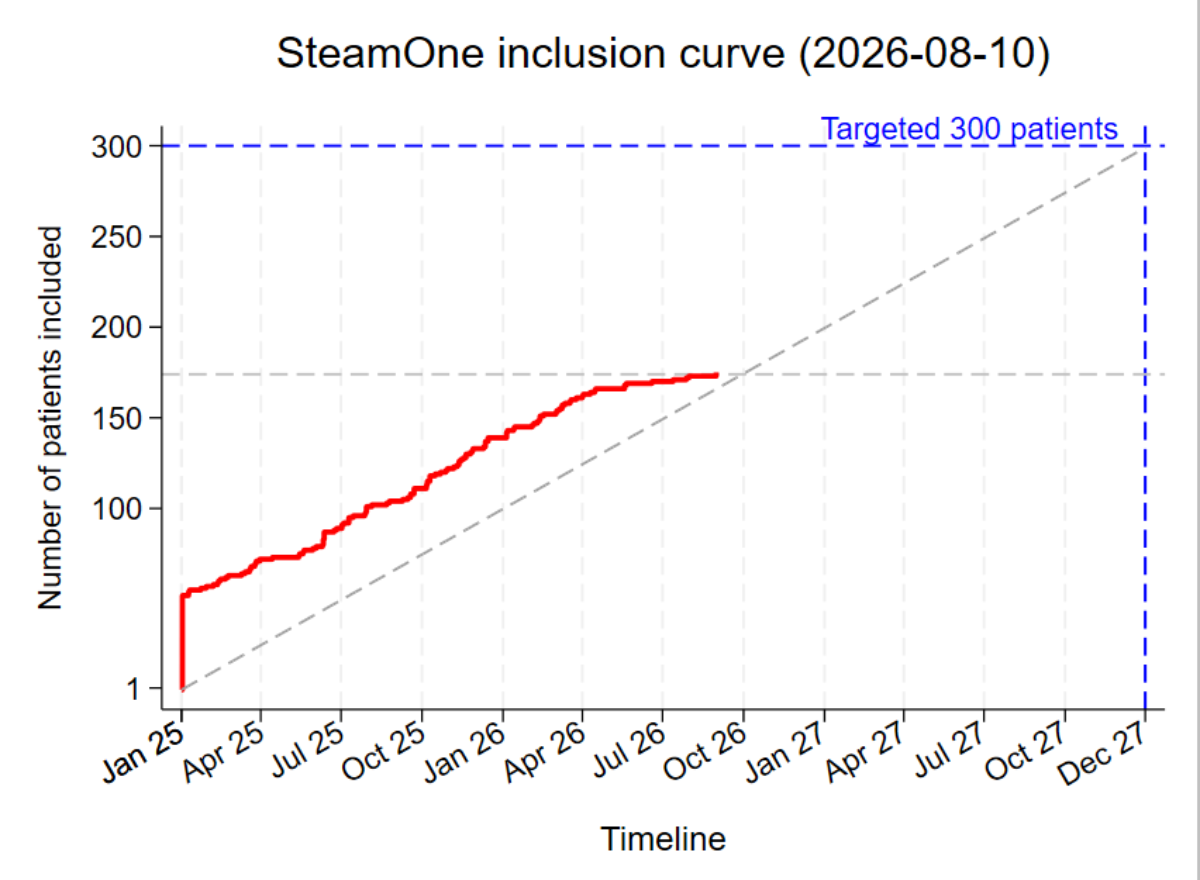 Presentation of patient recruitment in the SteamOne study