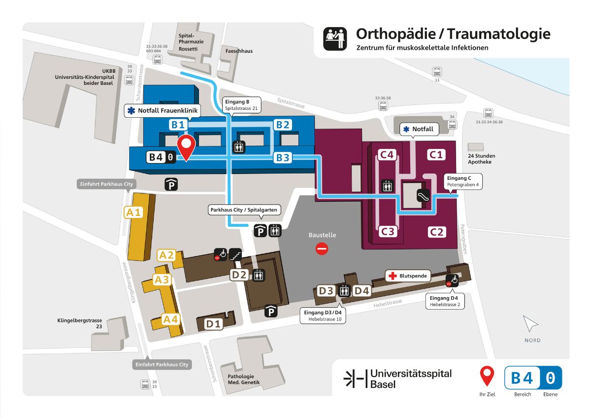 Lageplan Zentrum für muskuloskelettale Infektionen