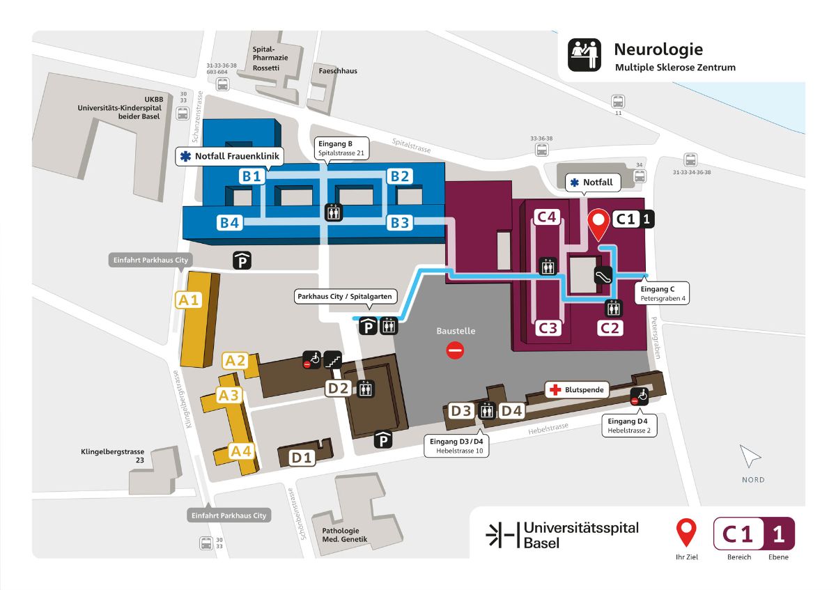 Map with description of the MS Center