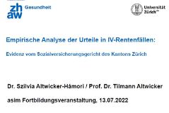 Dr. Szilvia Altwicker-Hámori / Prof. Dr. Tilmann Altwicker

asim – Fortbildungsveranstaltung, 13.07.2022